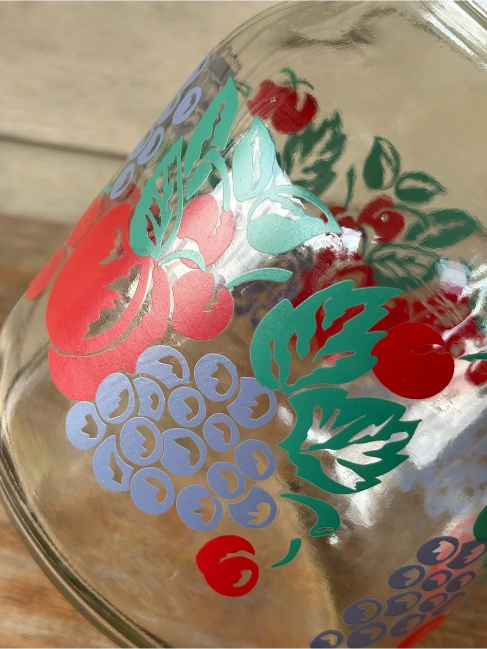 VTG Glass Storage Jar – Mid-Century Fruit Motif Kitchen Decor
